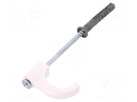 Holder | ØBundle : 14÷25mm | white | Ømount.hole: 6mm | Sockets: 1