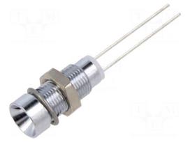 Indicator: LED | recessed | blue | 4.5VDC | Ø6mm | IP40 | 2pin | metal