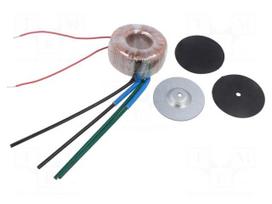 Transformer: toroidal | 30VA | 230VAC | 15V | 15V | 1A | 1A | Leads: cables