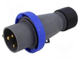 Connector: AC supply 3-phase | plug | male | 32A | 250VAC | IP&S | IP67