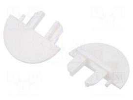 Cap for LED profiles | white | MICRO-NK | with hole