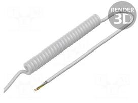 Wire: coiled | 5x0.15mm2 | unshielded | PUR | white | 300V | 1.5m | 6m