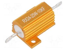 Resistor: wire-wound | with heatsink | 10kΩ | 25W | ±1% | 30ppm/°C