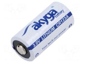 Battery: lithium | CR123A,R123 | 3V | 1500mAh | Ø17x33.5mm | 1pcs.