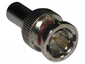 Connector: BNC | plug | male | straight | 75Ω | crimped | for cable | POM