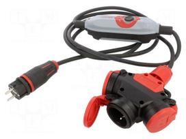Transition: adapter cable | 2P+PE | 230VAC | 16A | PIN: 3