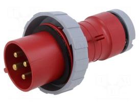 Connector: AC supply 3-phase | plug | male | 32A | 415VAC | IP&S | IP67