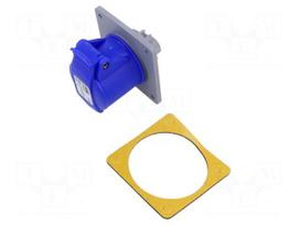 Connector: AC supply 3-phase | socket | female | 32A | 250VAC | IP&S