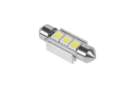 Automobilių lemputės, Motociklų ir traktorių technikos šviestuvai // Automobilio LED lemputės ir rinkiniai // Żarówka samochodowa LED (Canbus) SV8,5 11x36mm 3x5050 SMD,  biała