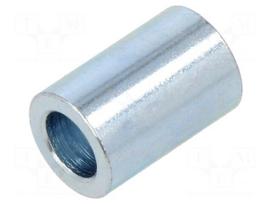 Spacer sleeve | 15mm | cylindrical | steel | zinc | Out.diam: 10mm