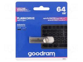 Pendrive | USB 3.2 Gen 1 | 64GB | R: 60MB/s | W: 20MB/s | silver | USB A