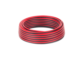 Garso sistemos ir priedai // Akustinės garso sistemos kabelis ir laidas. Garsiakalbio kabelis // Kabel głośnikowy CCA 0.75mm  czarno-czerwony 10M