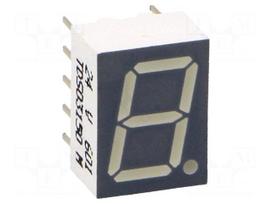 Display: LED | 7-segment | 10mm | 0.39" | No.char: 1 | orange-red | anode