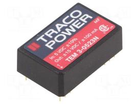 Converter: DC/DC | 3W | Uin: 4.5÷5.5VDC | Uout: 15VDC | Uout2: -15VDC