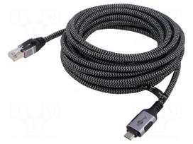 Cable | USB 3.1 | RJ45 plug,USB C plug | nickel plated | 10m | U/FTP