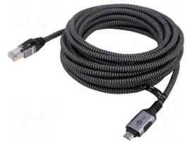 Cable | USB 3.1 | RJ45 plug,USB C plug | nickel plated | 15m | U/FTP