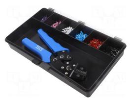 Tools set: for crimping push-on connectors, terminal crimping