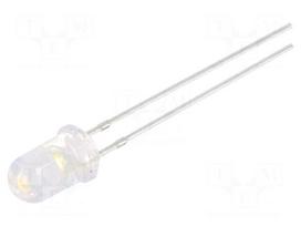 LED | white warm | 5mm | 5800÷7000mcd | 15° | Front: convex | 2.7÷3.2VDC