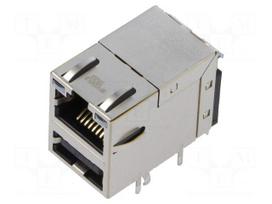 Connector: RJ45 + USB A | socket | data transfer | PIN: 8 | shielded