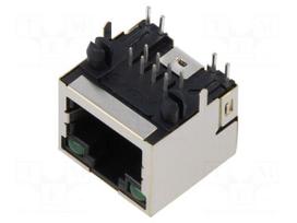 Connector: RJ45 | socket | PIN: 8 | shielded,with LED | 8p8c | green