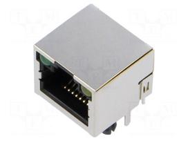 Connector: RJ45 | socket | PIN: 8 | shielded,with LED | 8p8c | THT