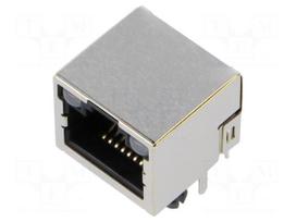 Connector: RJ45 | socket | PIN: 8 | shielded,with LED | 8p8c | THT