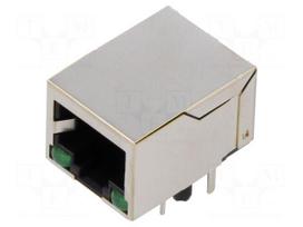 Connector: RJ45 | socket | PIN: 8 | shielded,with LED | 8p8c | green
