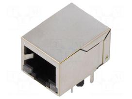 Connector: RJ45 | socket | PIN: 8 | shielded,with LED | 8p8c | THT