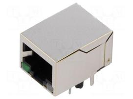 Connector: RJ45 | socket | PIN: 8 | shielded,with LED | 8p8c | THT