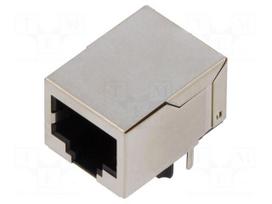 Connector: RJ45 | socket | PIN: 8 | shielded,with LED | 8p8c | THT