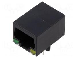 Connector: RJ45 | socket | PIN: 8 | with LED | 8p8c | green,yellow | THT