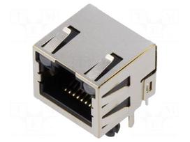 Connector: RJ45 | socket | PIN: 8 | shielded,with LED | 8p8c | THT