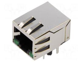 Connector: RJ45 | socket | PIN: 8 | shielded,with LED | 8p8c | green