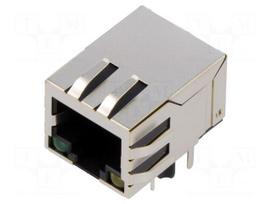 Connector: RJ45 | socket | PIN: 8 | shielded,with LED | 8p8c | THT
