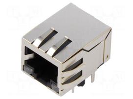 Connector: RJ45 | socket | PIN: 8 | shielded,with LED | 8p8c | THT