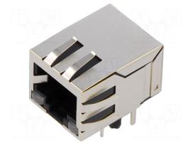 Connector: RJ45 | socket | PIN: 8 | shielded,with LED | 8p8c | THT