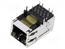 Connector: RJ45 | socket | PIN: 8 | Cat 5e | shielded,with LED | 8p8c