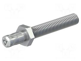 Laboratory connector: 6mm banana | plug | M6,screw type | 50mm