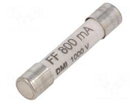Fuse: fuse | ceramic,cylindrical | 800mA | 1kVAC | 1kVDC | ultra rapid
