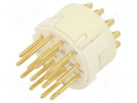 Connector: M23 | contact insert | PIN: 16 | male | soldering | for cable