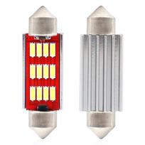 Automobilių lemputės, Motociklų ir traktorių technikos šviestuvai // Automobilio LED lemputės ir rinkiniai // Żarówki led canbus 4014 12smd festoon c5w c10w c3w 41mm white 12v 24v amio-01291