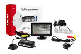 Automobilių ir motociklų prekės, elektronika, navigacija, CB radijas // Parkavimo jutiklių sistemos | Centrinio užrakto sistema | Automobilių signalizacijos // Zestaw czujników parkowania tft01 4,3" z kamerą hd-305 led 4 sensory srebrne