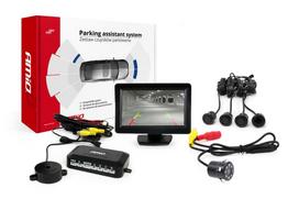 Automobilių ir motociklų prekės, elektronika, navigacija, CB radijas // Parkavimo jutiklių sistemos | Centrinio užrakto sistema | Automobilių signalizacijos // Zestaw czujników parkowania tft01 4,3" z kamerą hd-307-ir 4 sensory czarne "gold"