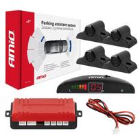 Automobilių ir motociklų prekės, elektronika, navigacija, CB radijas // Parkavimo jutiklių sistemos | Centrinio užrakto sistema | Automobilių signalizacijos // Zestaw czujników parkowania cofania led 4 sensory czarne 19 mm truck bus amio-02279