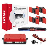 Automobilių ir motociklų prekės, elektronika, navigacija, CB radijas // Parkavimo jutiklių sistemos | Centrinio užrakto sistema | Automobilių signalizacijos // Zestaw czujników parkowania czujniki cofania max led 4 sensory czarne wewnętrzne 16,5 mm amio-0