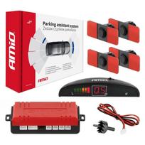Automobilių ir motociklų prekės, elektronika, navigacija, CB radijas // Parkavimo jutiklių sistemos | Centrinio užrakto sistema | Automobilių signalizacijos // Zestaw czujników parkowania cofania led 4 sensory czarne wewnętrzne 16,5 mm amio-02255