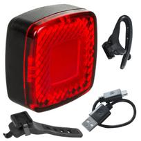 Sporto ir aktyvaus poilsio // Dviračių priedai // Lampka LED Maclean, Rowerowa tylna, Sensor zmierzchu, USB  AUTO STOP COB,  Max.125lm, Acu 450mAh, MCE355