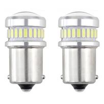 Automobilių lemputės, Motociklų ir traktorių technikos šviestuvai // Automobilio LED lemputės ir rinkiniai // Żarówki led canbus 3014 24smd + 3030 6smd ba15s p21w r10w r5w white 12v 24v amio-02448