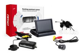Automobilių ir motociklų prekės, elektronika, navigacija, CB radijas // Parkavimo jutiklių sistemos | Centrinio užrakto sistema | Automobilių signalizacijos // Zestaw czujników parkowania tft02 4,3" z kamerą hd-307-ir 4 sensory białe