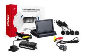 Automobilių ir motociklų prekės, elektronika, navigacija, CB radijas // Parkavimo jutiklių sistemos | Centrinio užrakto sistema | Automobilių signalizacijos // Zestaw czujników parkowania tft02 4,3" z kamerą hd-308-led 4 sensory czarne